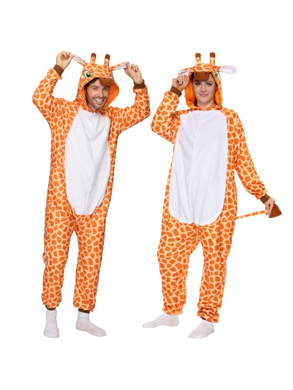 Spooktacular Creations Unisex Adult Giraffe Jumpsuit Plush Giraffe Costume M